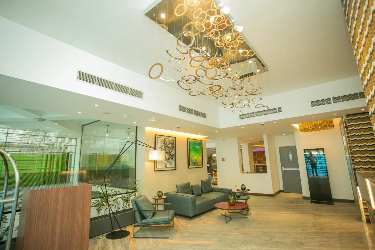 Lobby and reception area at Hotel Omni Residency