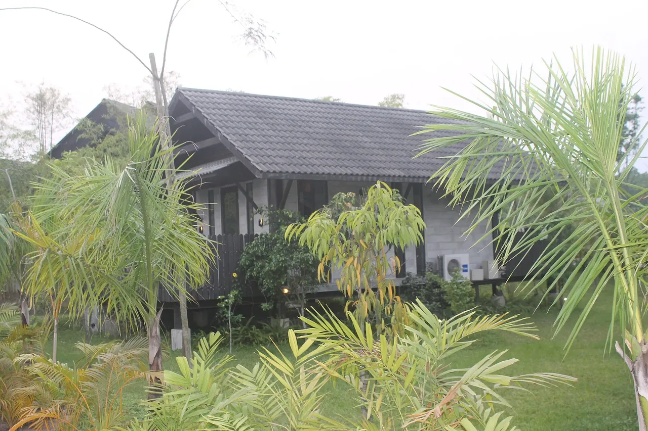 Wooden villa among palms at Bhawal Resort & Spa