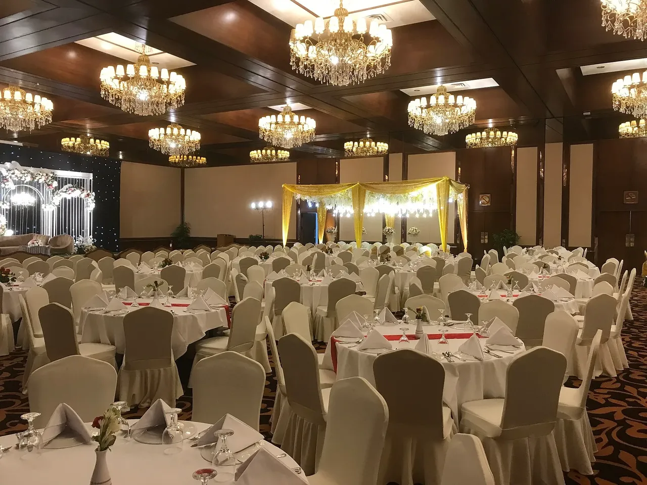 Banquet hall set for a wedding at Pan Pacific Sonargaon Dhaka