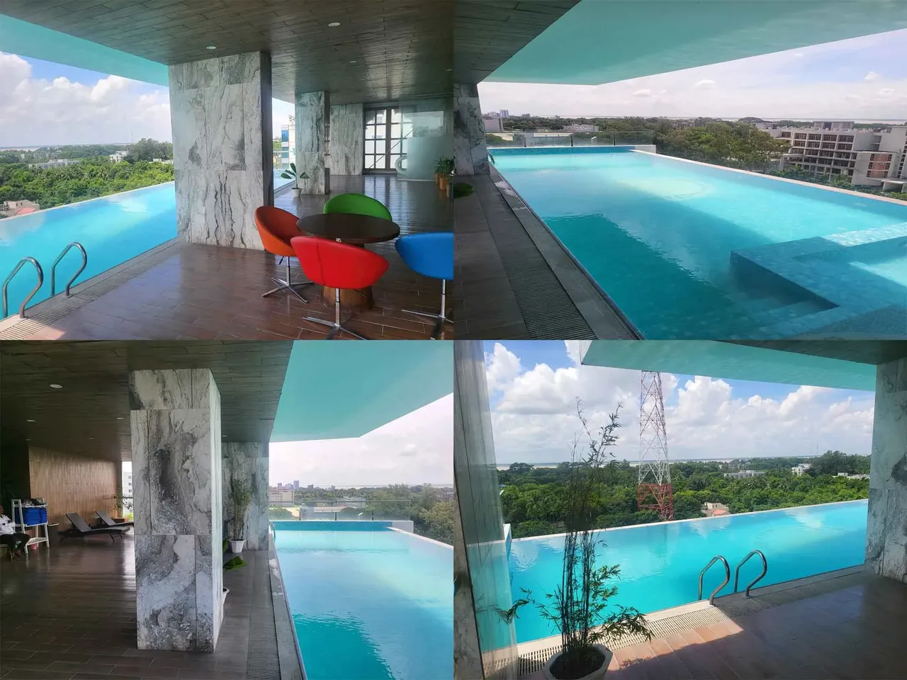 Rooftop infinity pool at Grand River View Hotel Rajshahi